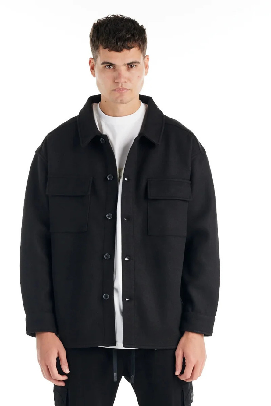 Nana Judy Black Soft Fabric Shacket/30009